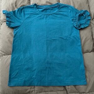 Teal Ruffle Sleeve Tee - Size Medium